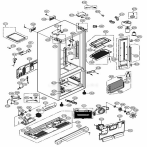 Case Parts Diagram and Parts List for LFX25974SW ASWCNA4 LG Refrigerator