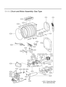 Drum And Motor Assembly Diagram and Parts List for DLG6101M ABMEEUS LG Dryer