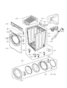 Cabinet & Door Diagram and Parts List for DLE5977WM  LG Dryer