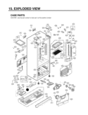 EXPLODED VIEW CASE PARTS Diagram and Parts List for LFX25974ST ASTCNA3 LG Refrigerator