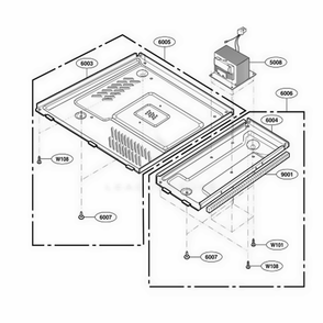 Base Plate Parts Diagram and Parts List for UMC5200AAS ASBEMGR LG Wall Oven