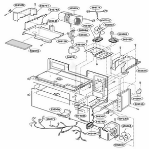 Interior Parts 3 Diagram and Parts List for KHMC107EBLO BKEKAD LG Range