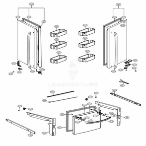 Door Parts Diagram and Parts List for LFC28768ST ASTCNA1 LG Refrigerator