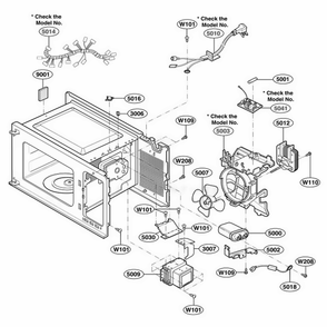Interior Parts 2 Diagram and Parts List for 62469 CB1ESEA LG Wall Oven