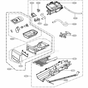 Panel Drawer Assembly And Guide Assembly Diagram and Parts List for DLEX3370W ABWEECI LG Dryer