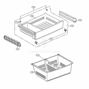 Freezer Parts Diagram and Parts List for LRFCS2503W ASWCNA0 LG Refrigerator