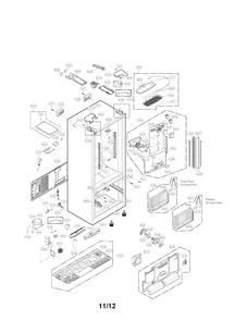 Case Parts Diagram and Parts List for LFX25991ST02  LG Refrigerator