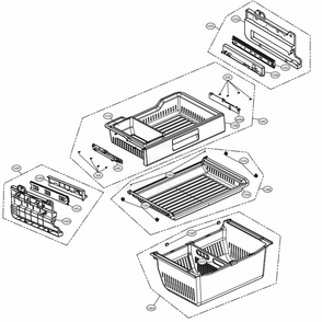 Freezer Parts Diagram and Parts List for LFXC24726D ASBCNA2 LG Refrigerator