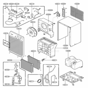 Main Diagram and Parts List for DH5010B WYCUSA LG Air Conditioner