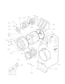 Drum And Tub Assembly Parts Diagram and Parts List for WM3250HWA  LG Washer