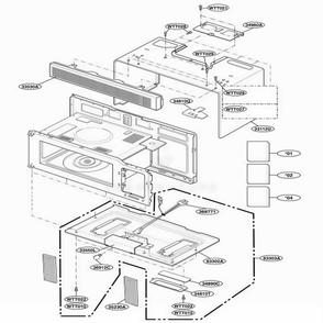 Oven Cavity Parts Diagram and Parts List for 79602 KWHESEG LG Range