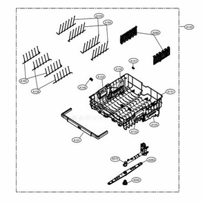 Upper Rack Assembly Diagram and Parts List for LDP7808SS ASSESNA LG Dishwasher
