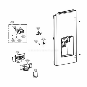 Dispenser Parts Diagram and Parts List for LFXS28566M AMTCNA0 LG Refrigerator