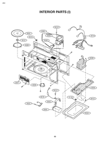 Interior Parts 1 Diagram and Parts List for JVM3162DJBB CB3EGEU LG Microwave Oven Combo
