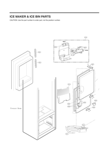 Ice Maker And Ice Bin Parts Diagram and Parts List for GC-J268NMSM AMTCNA0 LG Refrigerator