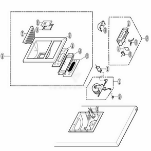 Dispenser Parts Diagram and Parts List for 79762 ASWCSEF LG Refrigerator