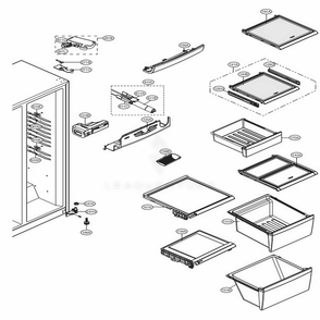 Refrigerator Compartment Diagram and Parts List for 51373 AST2SER LG Refrigerator