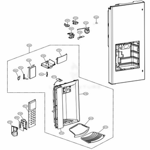 Dispenser Parts Diagram and Parts List for LFX21976ST ASTCNA8 LG Refrigerator