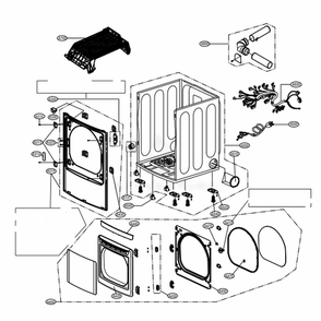 Cabinet And Door Assembly: Gas Type Diagram and Parts List for DLG1502W ABWEEUS LG Dryer