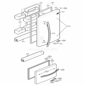 Door Parts Diagram and Parts List for 78279 AWBCSER LG Refrigerator