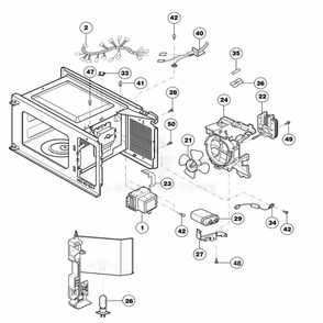 Part Location Diagram of 4974W0A003A LG Guide, suction