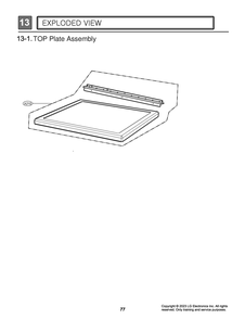 Top Plate Assembly Diagram and Parts List for DLEX5500W ABWEUUS LG Dryer