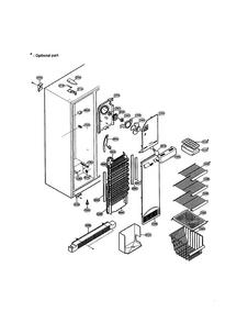 Freezer Compartment Diagram and Parts List for LRSPC2031NI  LG Refrigerator