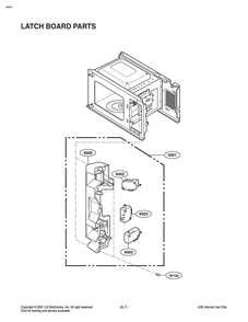Latch Board Parts Diagram and Parts List for MS1142G CBKEBBY LG Microwave