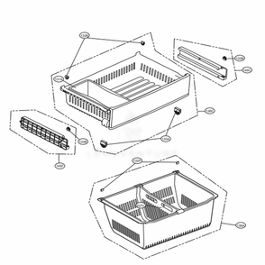 Freezer Parts Diagram and Parts List for LFXS28566S ASTCNA3 LG Refrigerator