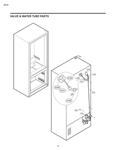Valve And Water Tube Parts Diagram and Parts List for GM-L268NQJP ASWCSE1 LG Refrigerator