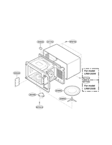 Oven Cavity Parts Diagram and Parts List for LRM1250W01  LG Microwave