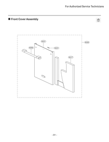 Front Cover Assembly Diagram and Parts List for SKSDW2411S ASTESNA LG Dishwasher