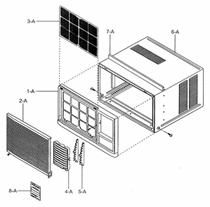 Part Location Diagram of 4758A20003A LG Louver,Horizontal