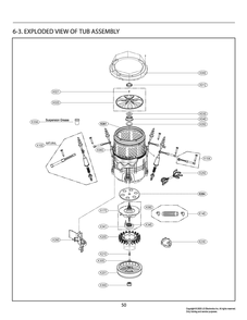 Tub Assembly Diagram and Parts List for T1799SEHTW ABWETUS LG Washer