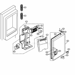 Ice Maker And Ice Bin Parts Diagram and Parts List for LSFXC2476S ASTCNA0 LG Refrigerator