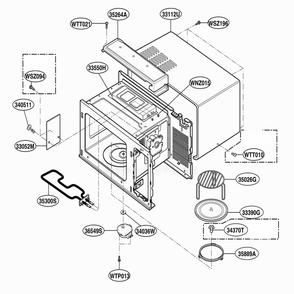 Oven Cavity Parts Diagram and Parts List for MH667Y ASLQRUS LG Range