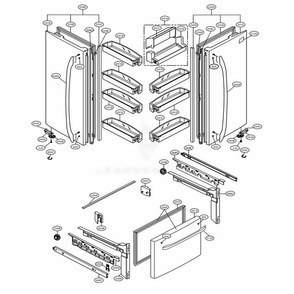 Door Parts Diagram and Parts List for LFC21776ST ASTCNA2 LG Refrigerator