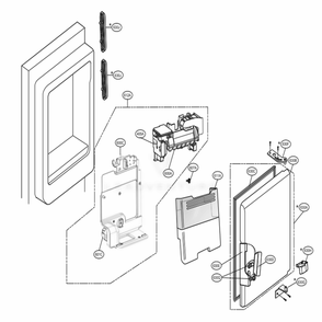 Ice Maker And Ice Bin Parts Diagram and Parts List for LFXS28968S ASTCNA2 LG Refrigerator