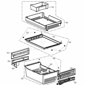Freezer Parts Diagram and Parts List for LRFDC2406S ASTCNA0 LG Refrigerator