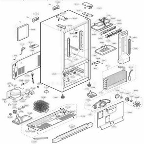 Case Parts Diagram and Parts List for LFC23760ST AST3GSC LG Refrigerator