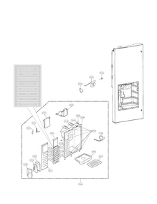 Dispenser Parts Diagram and Parts List for LFX21980ST 01 LG Refrigerator