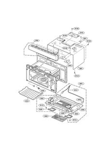 Oven Cavity Parts Diagram and Parts List for LMV1976ST01  LG Microwave