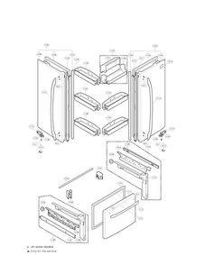 Door Parts Assembly Diagram and Parts List for LFC21770ST03  LG Refrigerator