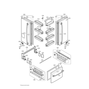 Doors Diagram and Parts List for LFD22860TT 00 LG Refrigerator