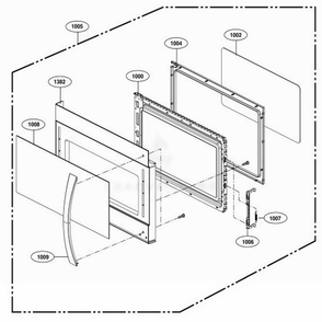 Door Parts Diagram and Parts List for 86019 ABKESEA LG Range