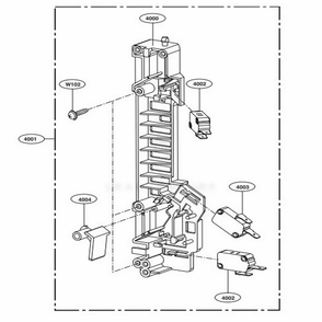 Latch Board Parts Diagram and Parts List for LMV2031SS CFSELGA LG Range