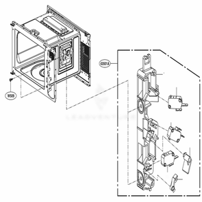 Latch Board Parts Diagram and Parts List for MH1536GIR CBKELEC LG Range