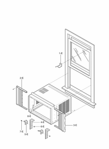 Installation Parts Diagram and Parts List for 58075251800  Kenmore Air Conditioner