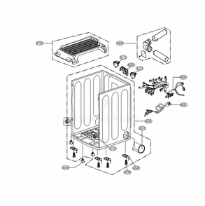 Cabinet And Door Assembly: Gas Type 1 Diagram and Parts List for DLGX5681WE ABWEEUS LG Dryer