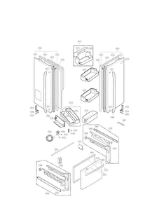Door Parts Diagram and Parts List for LFX21975ST 02 LG Refrigerator